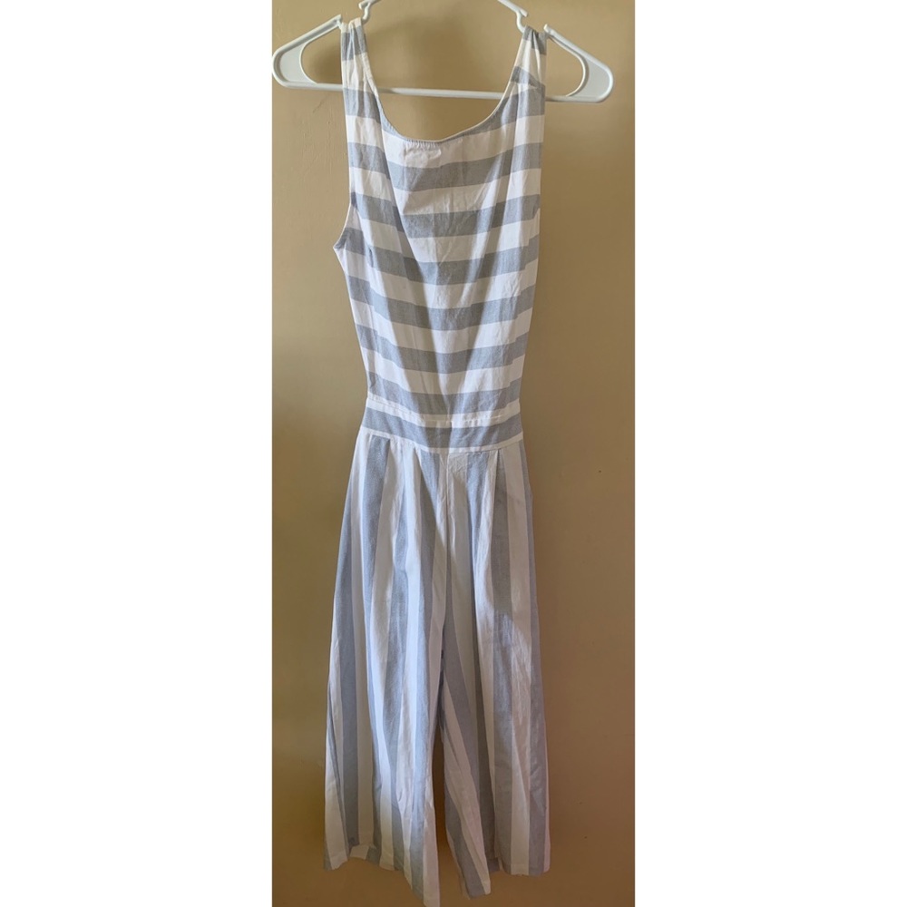 Blue and white jumpsuit